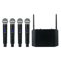 Ensemble de microphones sans fil UHF abordables avec 4 micros pour le karaoké, le chant, les réunions d'église et les événements de groupe