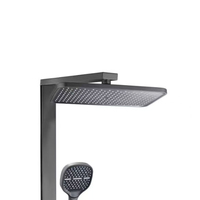 Ensemble de douche moderne et épuré avec jet de pluie, cartouche en laiton chromé, pour hôtels et appartements