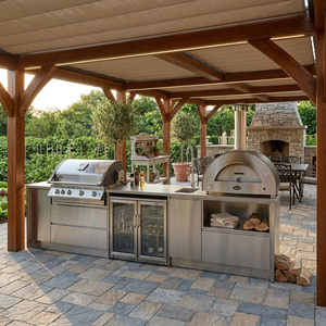 Nuovo Prodotto: Mobili da <span class=keywords><strong>Cucina</strong></span> per Esterni <span class=keywords><strong>in</strong></span> Acciaio Inox 304 Resistenti all'Umidità, Design Moderno con Griglia BBQ - Product Image 1