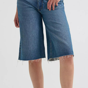 Shorts en jean pour femmes de haute qualité, coupe slim, style décontracté, séchage rapide, respirant, couleur personnalisée, shorts en jean pour femmes à prix de gros - Product Image 2