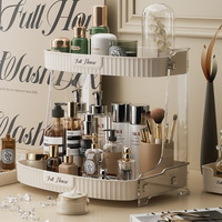 Support de rangement rond en plastique pour cosmétiques, pour coiffeuse, masque, toilette, boîte de bureau anti-poussière