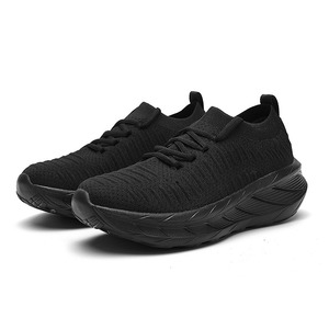 Chaussures de sport tendance pour hommes et femmes, en maille tricotée respirante, légères, à semelle épaisse, polyvalentes, pour le sport et le quotidien - Product Image 3