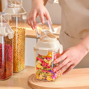 Conteneur de stockage d'aliments pour animaux de compagnie sous vide MIXWARES - 1-2L, baril en plastique anti-humidité avec tasse graduée, organisateur de rangement domestique - Product Image 5