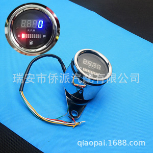 มาตรวัดความเร็วรอบรถจักรยานยนต์ มาตรวัดน้ำมันเชื้อเพลิง 12V จอ LCD แผงหน้าปัดมาตรวัดรอบเครื่องยนต์ มาตรวัดสกู๊ตเตอร์ ตัวเรือนสีดำ - Product Image 4