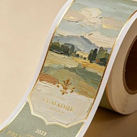 Etiquetas Holográficas para Vino y Cerveza, Superficie Curva, Duraderas, Ecológicas, Marca Privada, Textura en Relieve, Adhesivo Impermeable de Grado Alimenticio