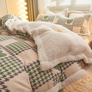 Ensemble <span class=keywords><strong>de</strong></span> literie 4 en 1 en coton brossé marron blanc housse <span class=keywords><strong>de</strong></span> couette King Size ensemble <span class=keywords><strong>de</strong></span> literie en drap <span class=keywords><strong>de</strong></span> <span class=keywords><strong>lit</strong></span> - Product Image 4