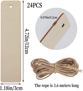 Marcapáginas <span class=keywords><strong>de</strong></span> madera en blanco sin terminar, etiquetas colgantes <span class=keywords><strong>de</strong></span> regalo <span class=keywords><strong>de</strong></span> madera con agujeros para libros, Navidad, boda, cumpleaños, tarjetas DIY - Product Image 4