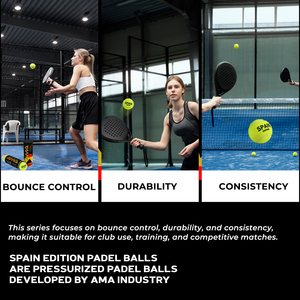 Pelotas de Pádel de Caucho Crudo Presurizado, Alto Rendimiento, Competición Profesional, OEM <span class=keywords><strong>AMA</strong></span>, Modelo España - Product Image 5