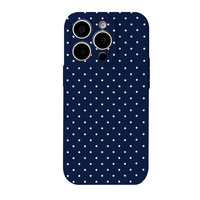 Best-seller transfrontalier : Coque magnétique laser à pois bleus, deux-en-un, pleine couverture, perforée avec précision, anti-chute, compatible charge sans fil