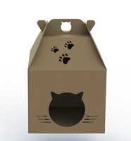Maison pliable en carton pour chat avec griffoir, lit pour chat d'intérieur, jouet pour chat, maison-griffoir, grotte cachette pour animaux de compagnie, fournitures pour animaux de compagnie