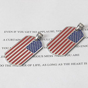 Pendentifs de mode personnalisés en acier inoxydable 316L anti-ternissement, breloque drapeau américain pour la fabrication de bijoux - Product Image 3