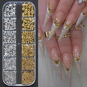 Fashionzircon – Pièces en verre 3D pour décoration d'ongles, kit de strass scintillants DIY avec vis, essentiels pour le nail art - Product Image 4
