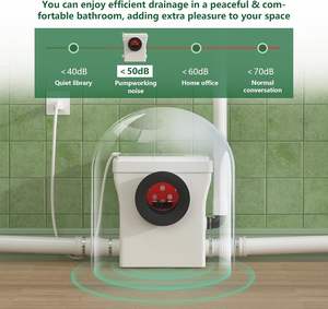 Système de toilettes suspendues SUPERFLO <span class=keywords><strong>avec</strong></span> macérateur intégré, cuvette allongée confortable, pompe de macération 600W, 26 pieds - Product Image 5