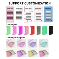 Extensions de Cils en Cachemire en Gros, Cils Volume Noir Mat, Cils Velours Individuels 8-25mm, Barquettes d'Extensions de Cils