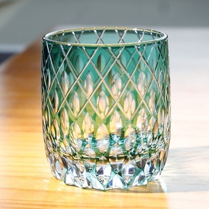 Vaso de Cristal Tallado a Mano Estilo Edo Kiriko Verde para Restaurantes, Vaso de Whisky de Cristal Tallado Edo Kiriko - Product Image 4