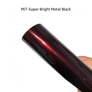 Vinilo Adhesivo Ultra Brillante PET Negro Metalizado Rosa, Rollo de Vinilo para Envolver Automóviles, Alta Flexibilidad, Revestimiento PET, para DIY - Product Image 2