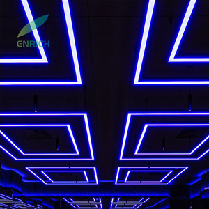 Lampada a Sospensione LED RGB Quadrata Personalizzata per Illuminazione Palestra - Product Image 1