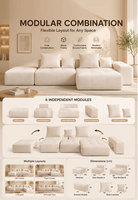 Canapé modulable en forme de L, convertible, moderne, avec fonction de relaxation, sans structure rigide, pour salon, ensemble de meubles canapé-lit