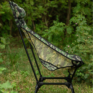 Silla Metálica Plegable de Altura Ajustable con Respaldo Alto y Almohada - Portátil para Jardín, Camping y Playa // Silla de Respaldo Alto - Product Image 3