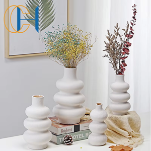 Venta al por mayor colorido Simple blanco jarrón <span class=keywords><strong>de</strong></span> cerámica decoración pequeña decoración fresca del hogar sala <span class=keywords><strong>de</strong></span> estar <span class=keywords><strong>flores</strong></span> <span class=keywords><strong>secas</strong></span> arreglo florero - Product Image 5