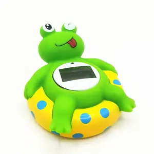 MOQ 10pcs Floating Bath Toys Newborn Baby Shower Gift Green Frog Digital Water Thermometer