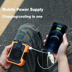 Ventilateur de taille portable multifonctionnel 8000 mAh pour extérieur, ventilateur de camping sans pales, ventilateur de cou suspendu avec batterie externe et éclairage LED - Product Image 3