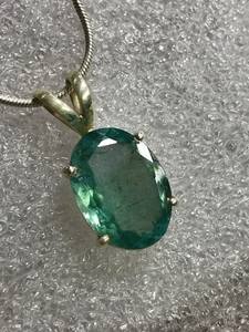 Colgante de Aguamarina de moda, 92,5 plata de ley de diseñador de piedra preciosa, increíble verde azul facetado para bodas y fiestas - Product Image 4