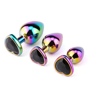 Rainbow Butt Plug <span class=keywords><strong>Massage</strong></span> gerät Metall körper Anal Plug für Frauen und Männer für Körper anwendungen - Product Image 2