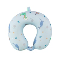 Oreiller transfrontalier d'été en mousse à mémoire de forme en forme de U, en soie glacée, avec motifs mignons d'ours de dessin animé, pour le soutien du cou, idéal pour les étudiants, les siestes, les voyages et le bureau