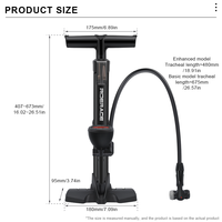 Pompe à pied haute pression RIDERACE 160 PSI pour vélo, en nylon, avec valve Schrader/Presta pour vélos électriques, motos et ballons