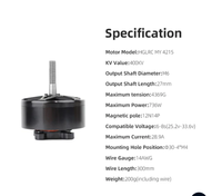 Moteur sans balais HGLRC MY 4215 400KV 6-8S, haute charge, 16 pouces