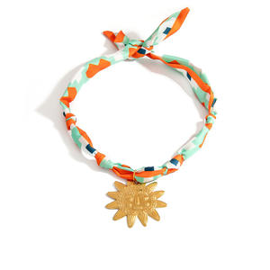 Collar de seda transfronterizo con colgante de acero inoxidable, regalo unisex, joyería de moda, diseño de corazón y concha marina - Product Image 5