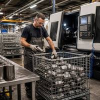 Cage métallique industrielle pliable, empilable, à accès semi-enclos, durable, pour le stockage de préformes PET et de pièces automobiles