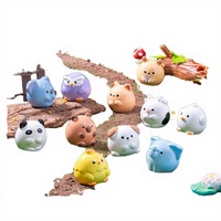 14 styles de figurines d'animaux miniatures en résine artistique peintes à la main, famille de petits canards, en vrac, jardin féerique, pot de fleurs miniature, maison de poupée