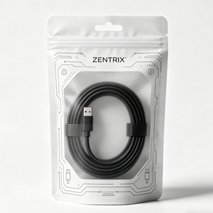 Multiple Size Custom Logo Printed Clear Window PE Zip <b>Lock</b> Resealable Bag For Wire <b>Cable</b> Cord Extension Lead Packaging Bag - Product Image 3