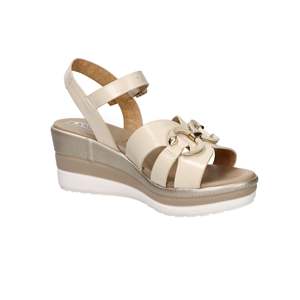 รองเท้าแตะส้นเตารีด Donna Sandalo รุ่น Con Zeppa สีเบจ 84159 E5 - Product Image 5
