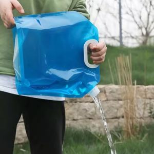 Portable Folding Water Bag <b>for</b> Outdoor Activities Handheld Leakproof and Space Saving - Product Image 4