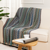 OEM ODM Garngefärbte Gewebte Wurfdecke mit Handgemachter Quastenfranse Boho Dekorative Decke für Innen- und Außenbereich Picknick Reisen