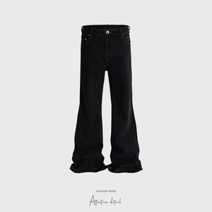Custom Design Unisex Summer Hip Hop RICK Style Pants BlackTide Drag Floor Wde Leg Flared <strong>Men</strong> <strong>Stretch</strong> Denim Jeans - Product Image 2