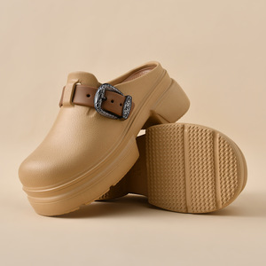 Women Platform Sandals Thick Sole Slip On Comfortable Non Slip <b>Waterproof</b> <b>Shoes</b> Four Seasons Fashion Toe Covering - Product Image 2