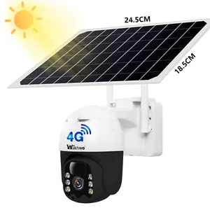 Wistino 3MP V380 Ptz 4g telecamera solare rotazione di 360 gradi esterna impermeabile rilevamento del movimento batteria Audio telecamera solare Wifi