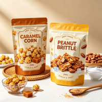 Sachet Doypack en plastique transparent avec fenêtre, refermable à fermeture éclair, qualité alimentaire, résistant à l'humidité, pour l'emballage de noix, snacks et biscuits
