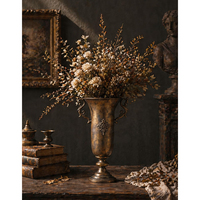 Vase Urne Classique en Métal avec Poignée, Objets Décoratifs Vintage Européens, Décorations Florales