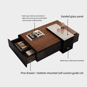 Tavolino <span class=keywords><strong>da</strong></span> Caffè Rettangolare di Design Moderno con Vano Contenitore per Soggiorno - Product Image 5