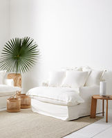 DISEN Design Moderne Dawson Canapé Fauteuil en Tissu Pur Coton, Ensembles de Canapés pour Salon, Banc, Causeuse, Mobilier de Maison