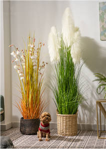 Planta Artificial de Caña de Vidrio, Simulación de Flor, Árbol Falso en Maceta, Decoración de Interiores para Sala de Estar, Planta Verde Biónica - Product Image 6