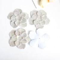 Bunga 3D Nonwoven 11cm dengan Rhinestone Multi-Style untuk Hiasan Sepatu, Gaun, dan Aksesoris Jahit