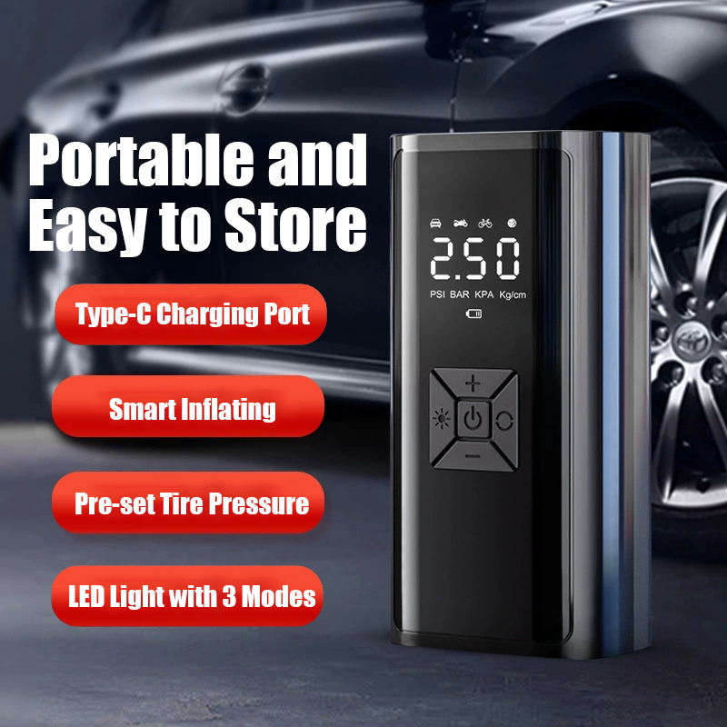 Hongdak 150psi Wireless Mini Car Tyre Electric Portable air Pump for Car air Compressor with LCD Display for Car Tires Inflators