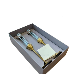 Copa de Champán de Cristal de Lujo con Tallo de Metal Plateado, el Mejor Regalo - Product Image 1