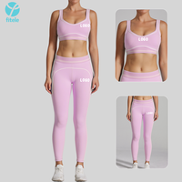 Ensemble de yoga 2 pièces sans couture de haute qualité, col halter, extensible dans les quatre sens, vêtements de sport actifs, vêtements de sport décontractés, vêtements de sport pour femmes